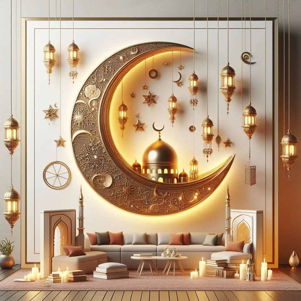 Ramadan crescent decor with pictures 4